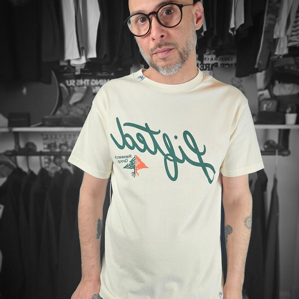 Lifted Research Group LRG Split Tree Script T-shirt Men's Medium NWT